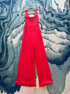 Roxy Bright Red Smocked Sundress